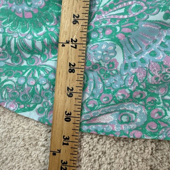 Charter Club Shirt Womens 24W Button Up Top Blouse Roll Sleeves Green Pink NWT - Picture 11 of 16